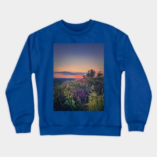 Summer sunset over meadow Crewneck Sweatshirt